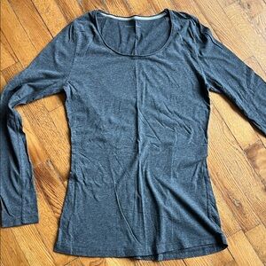 Elegant Dark Gray Long Sleeve Women's Top